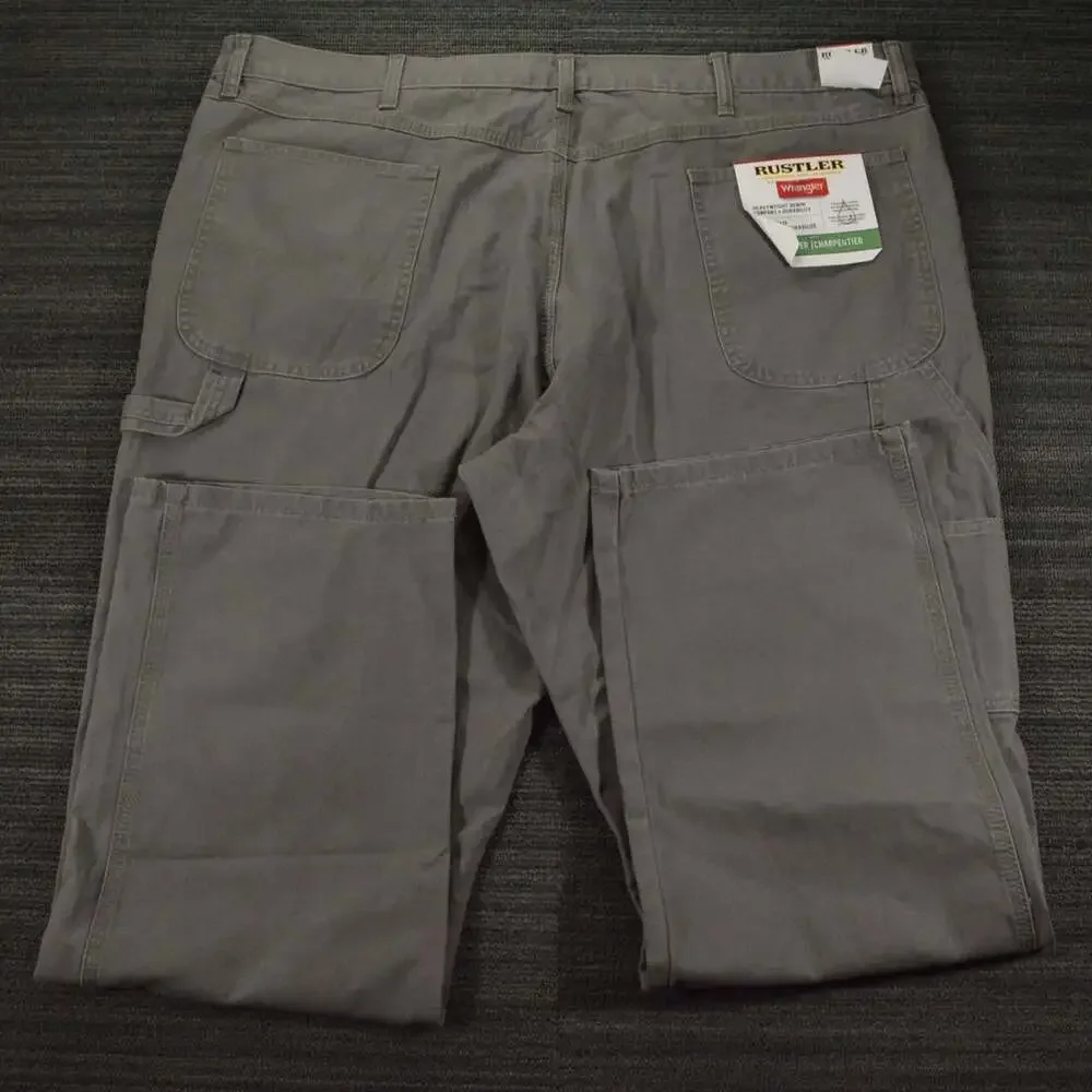 Wrangler Workwear Pants Mens 44x32 Gray Utility Carpenter Canvas Work